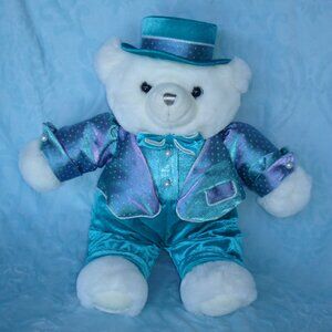 ✨$8 w/ $15+ BUNDLE✨🩵 DanDee Holiday Keepsake 2004 Teddy Bear Turquoise Blue Tux